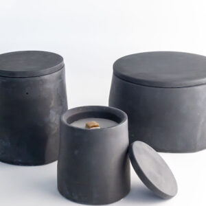 Concrete Candle Jar with Lid – Wax Eater Series